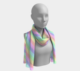 Pastel Rainbow Striped Long Scarf