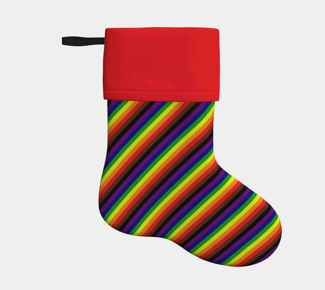 Philly Rainbow Striped Holiday Stocking