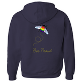 Sweats à capuche zippés Bumblebee Pride Pun - DESIGN ARRIÈRE | Choisissez votre drapeau et votre jeu de mots | Sweat à capuche bourdon | LGBTQIA