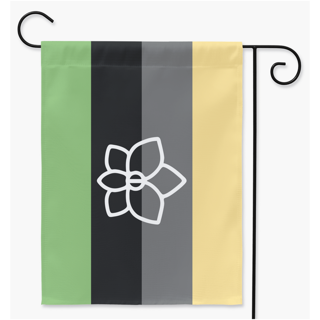 Orchidromantic Pride Yard and Garden Flags | Single Or Double-Sided | 2 Sizes | Aromantic and Asexual Spectrum