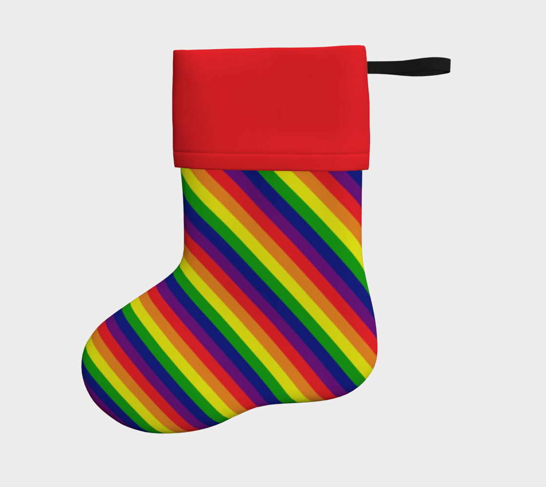 Rainbow Striped Holiday Stocking