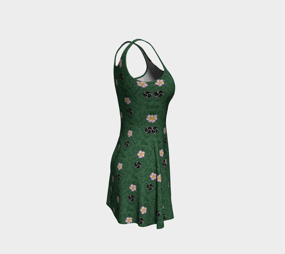 Vestido de vuelo verde BDSM de rosa salvaje y vid