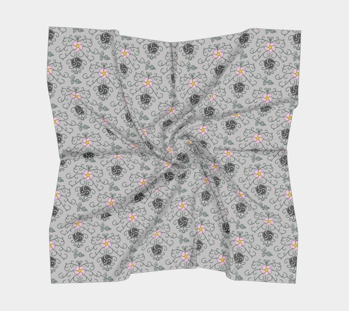 Wild Rose and Vine BDSM (Grey) Square Scarf