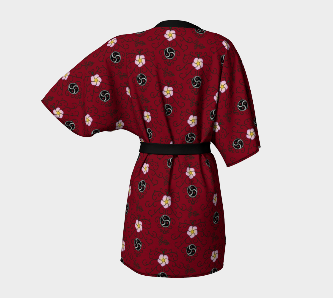 Bata de kimono Wild Rose and Vine BDSM (rojo)