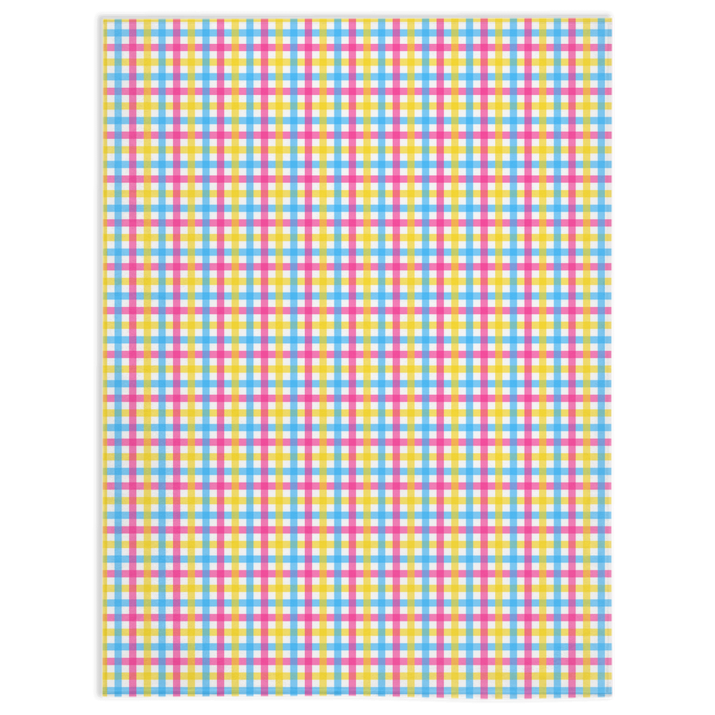 Pansexual Gingham Plaid Pride Minky Blankets
