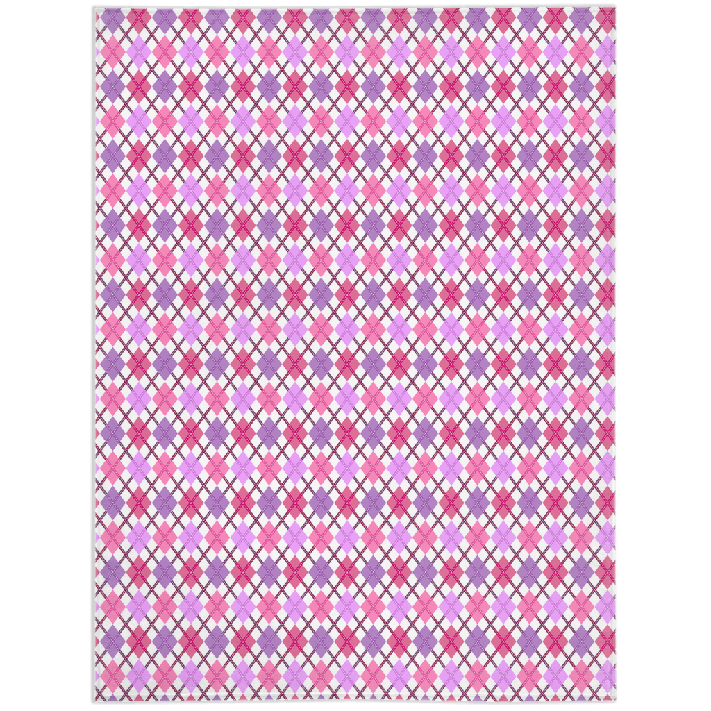 Lesbian - V2 Argyle Plaid Pride Minky Blankets