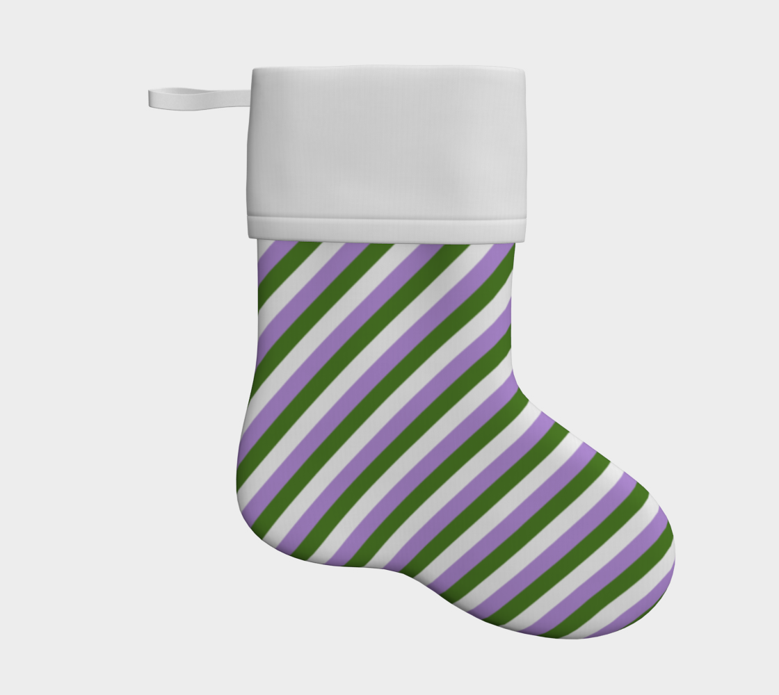 Genderqueer Striped Holiday Stocking