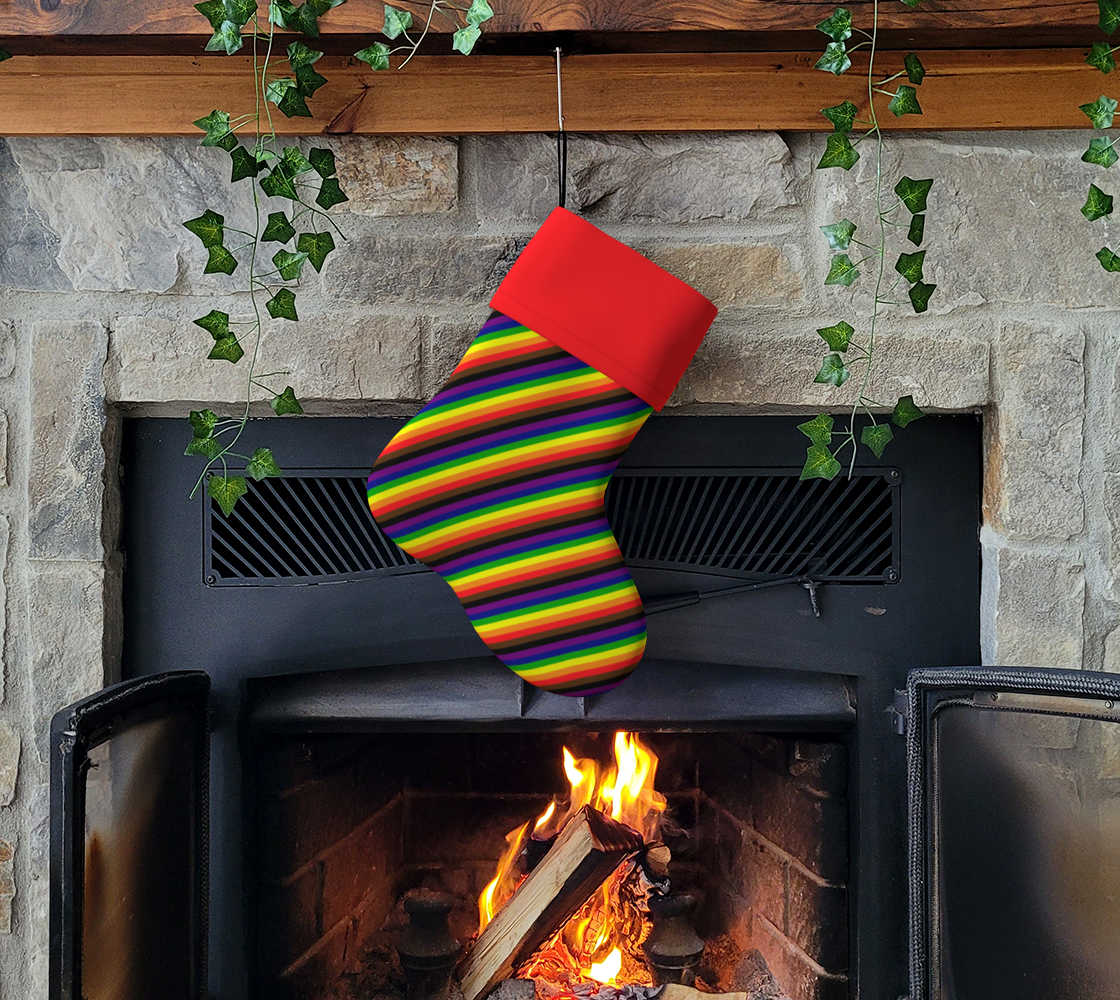 Philly Rainbow Striped Holiday Stocking