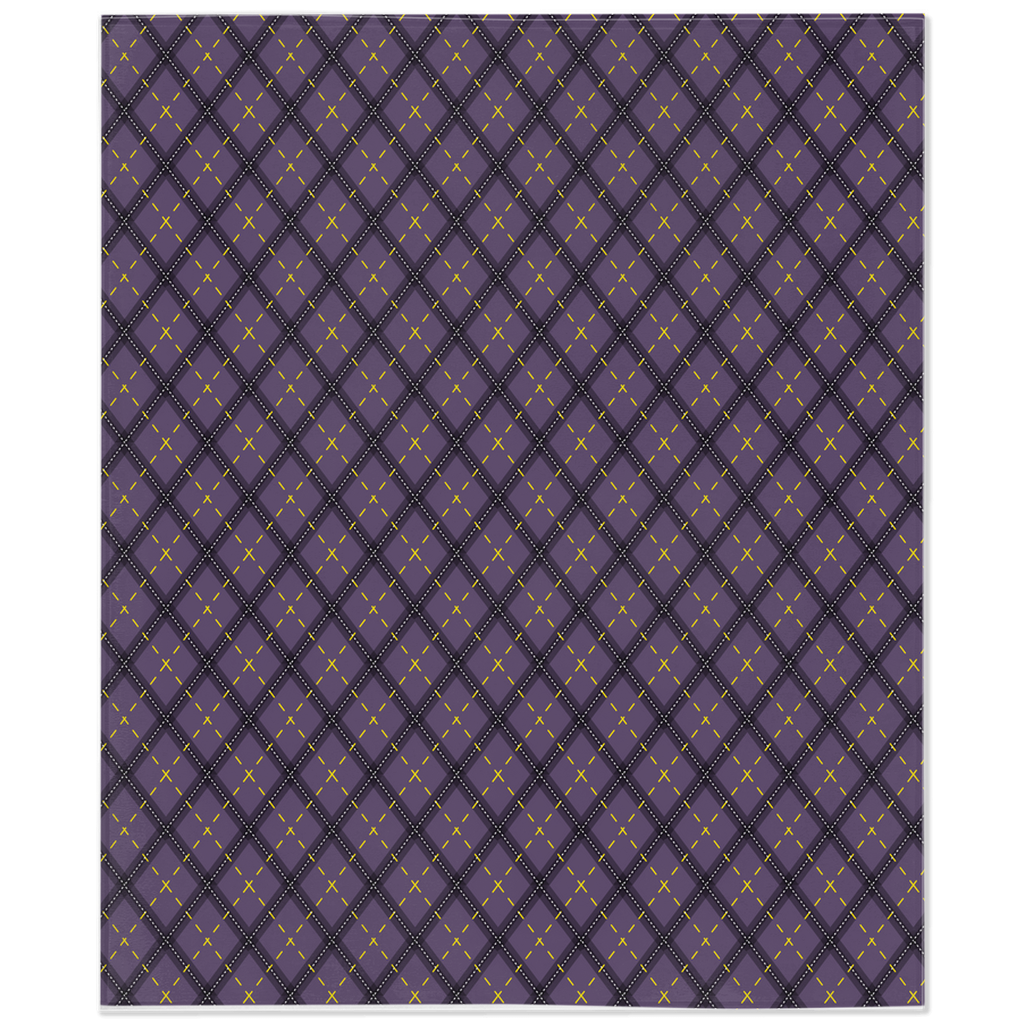 Nonbinary Dark Argyle Plaid Pride Minky Blankets