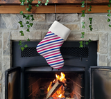 Bisexual Barber Striped Holiday Stocking