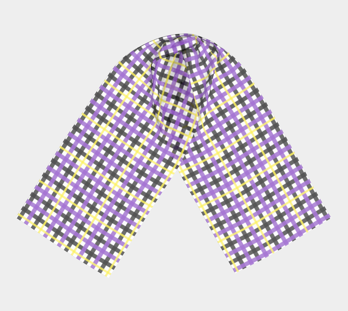 Nonbinary Gingham Plaid Long Scarf