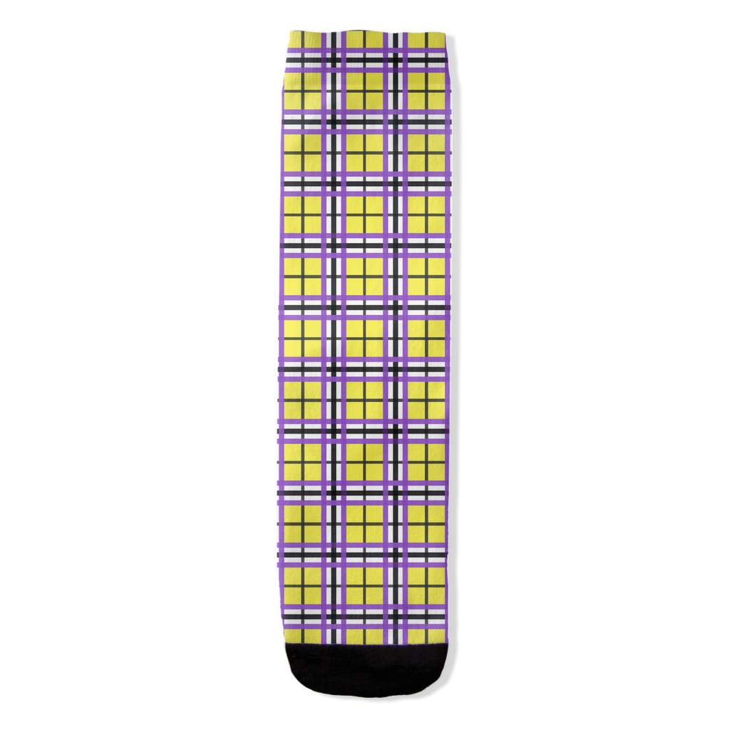 Calcetines con estampado integral de cuadros "Enbyberry" no binarios