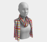 Rainbow Madras Plaid Long Scarf