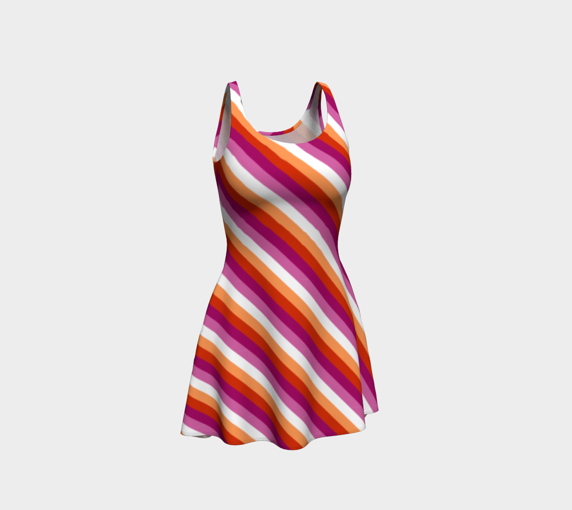 Lesbiana - Vestido acampanado a rayas V1