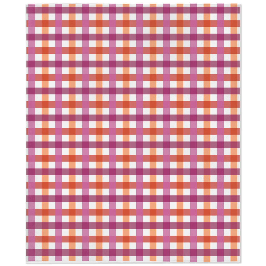 Lesbian - V1 Gingham Plaid Pride Minky Blankets