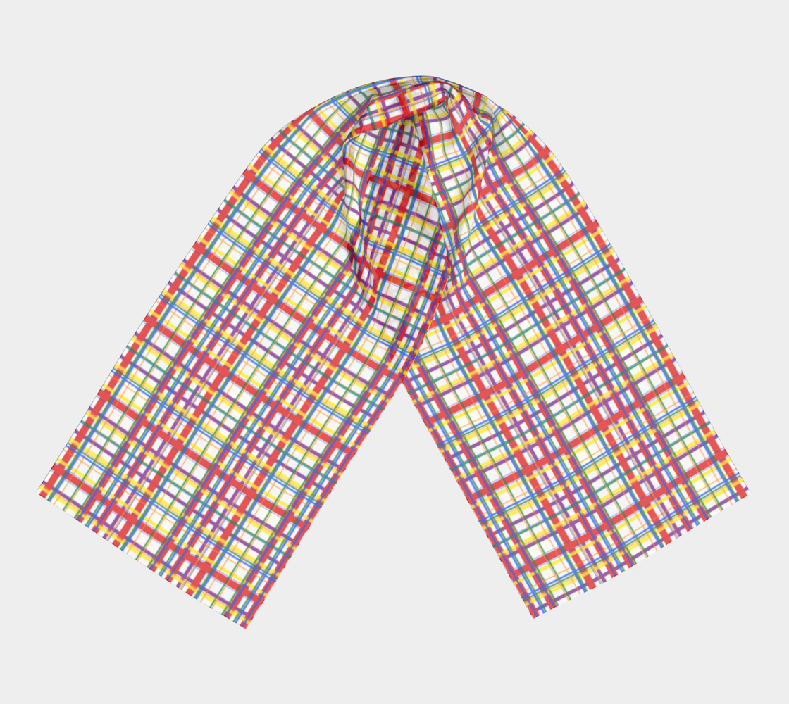 Rainbow Madras Plaid Long Scarf