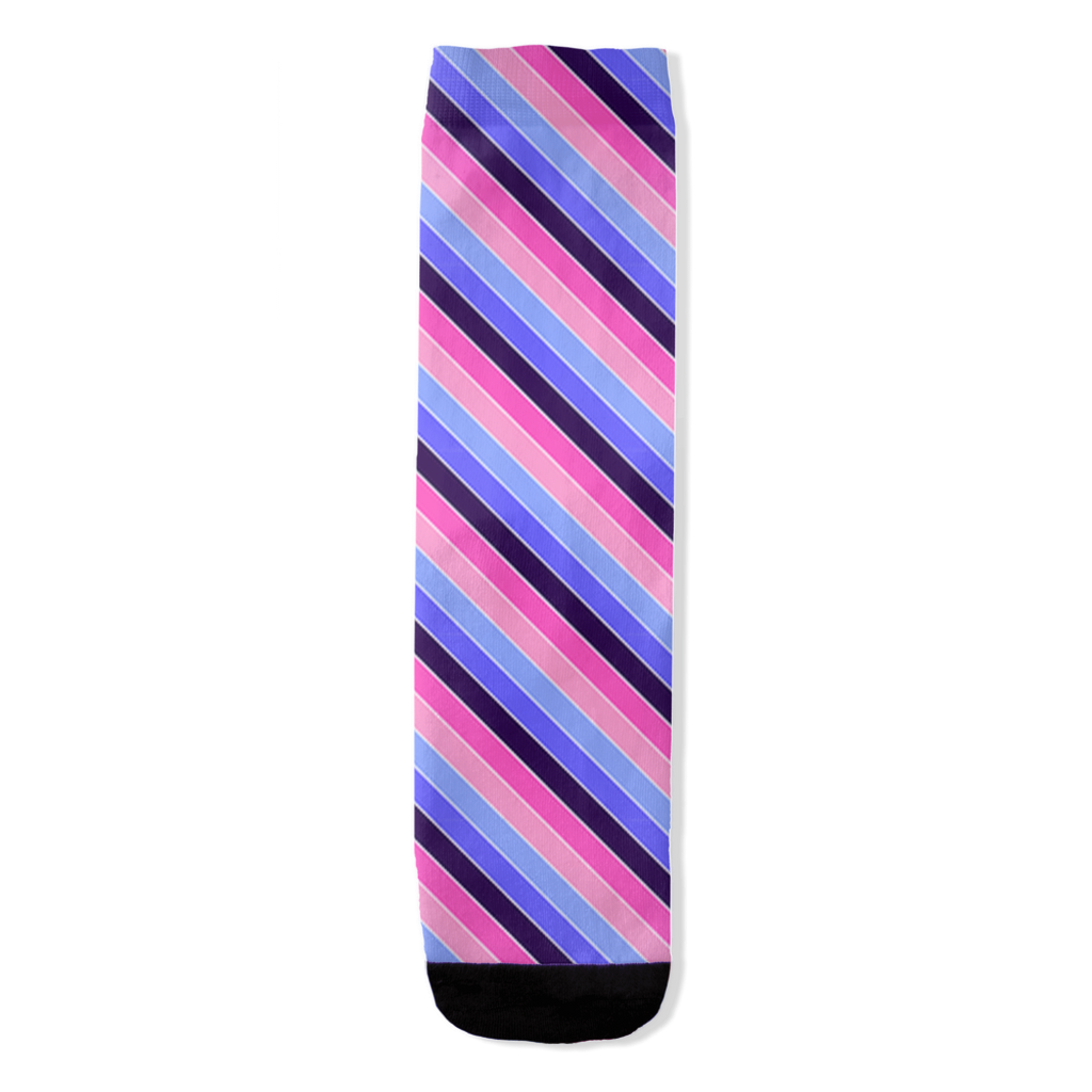 Calcetines omnisexuales con estampado integral de rayas color caramelo