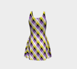 Nonbinary Bright Argyle Flare Dress