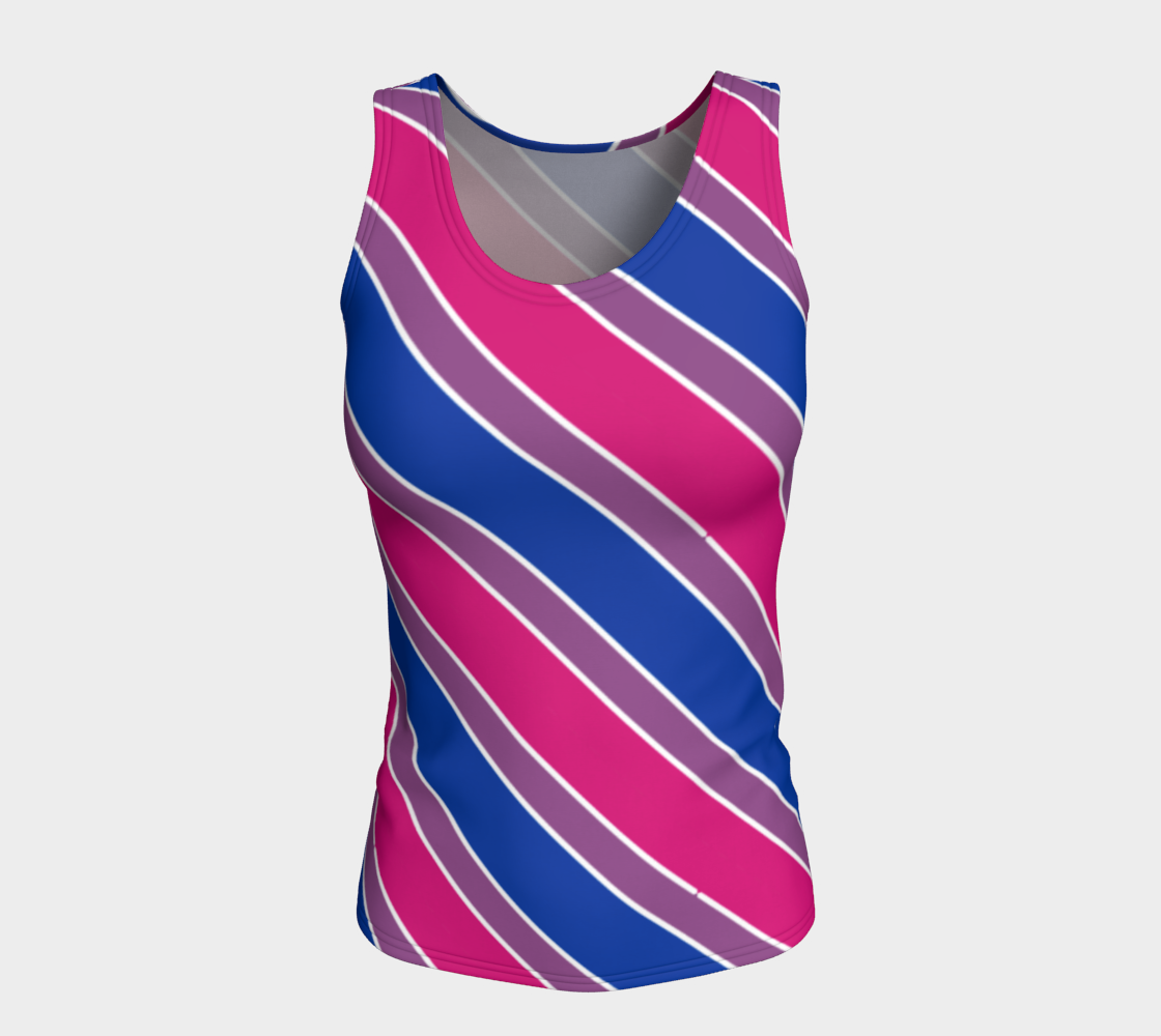 Bisexual Candycane Striped Fitted Tank (Long)