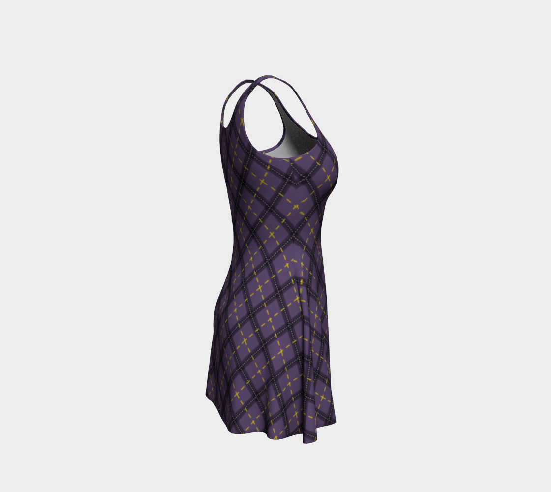 Vestido acampanado de rombos oscuros no binarios