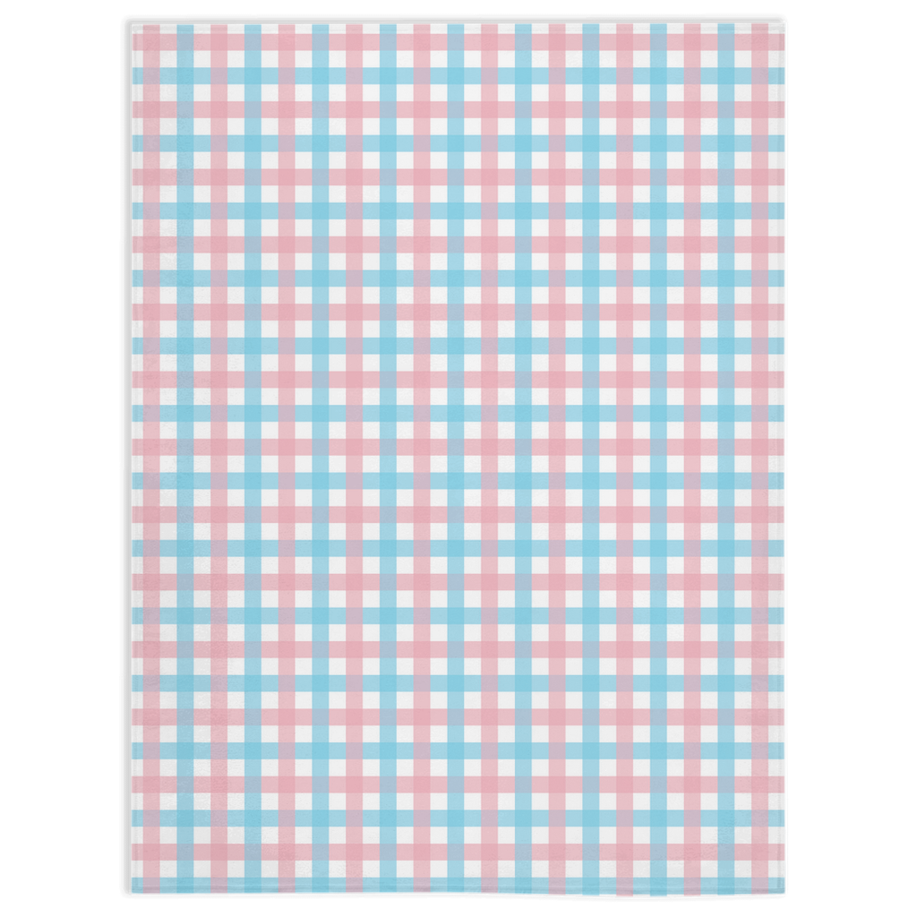 Transgender Gingham Pride Minky Blankets