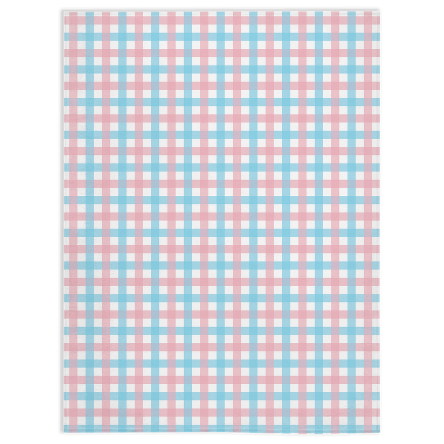 Transgender Gingham Pride Minky Blankets