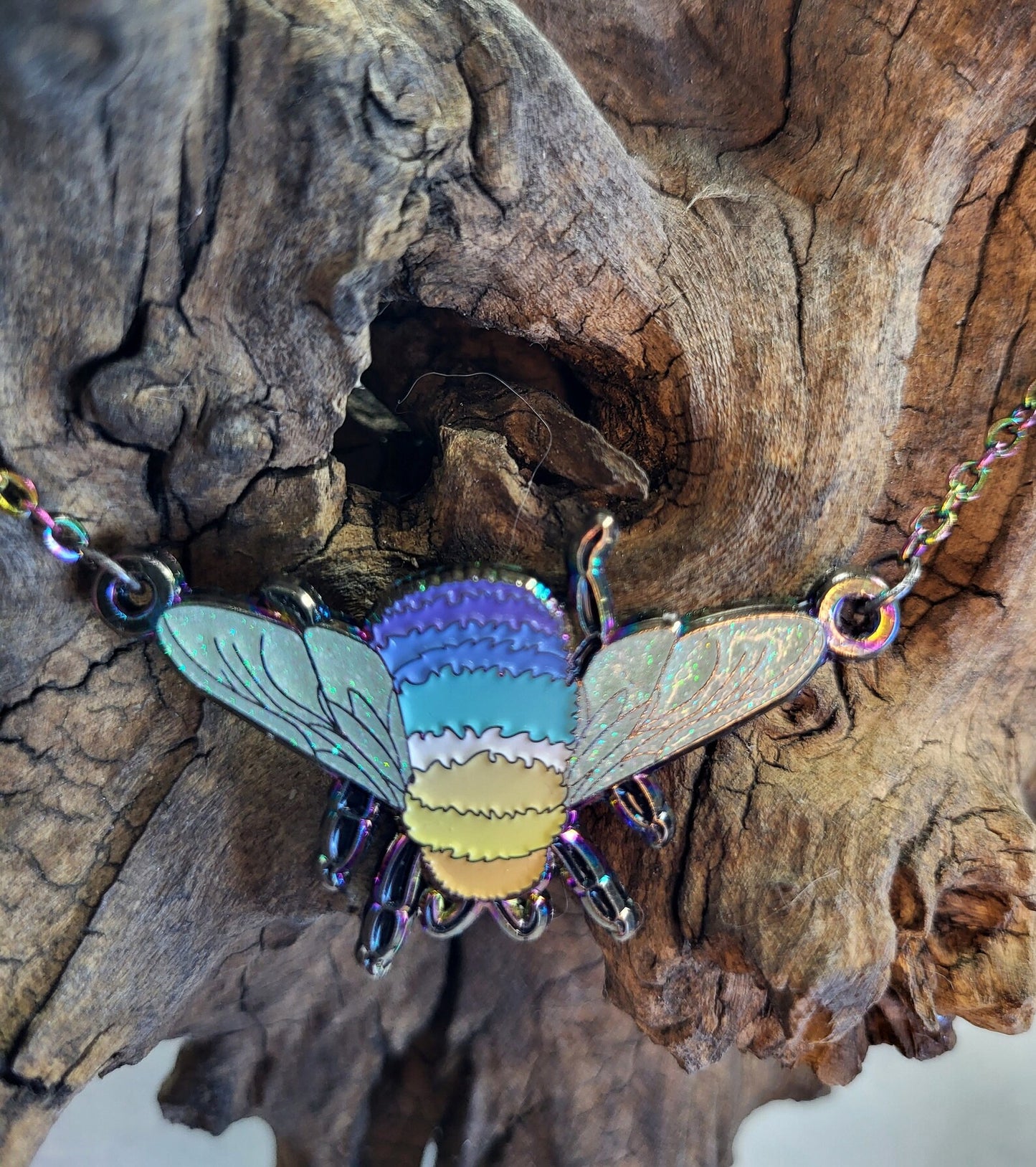 Pride Bumblebee Enamel Pendant Necklace | Choose Your Colourway