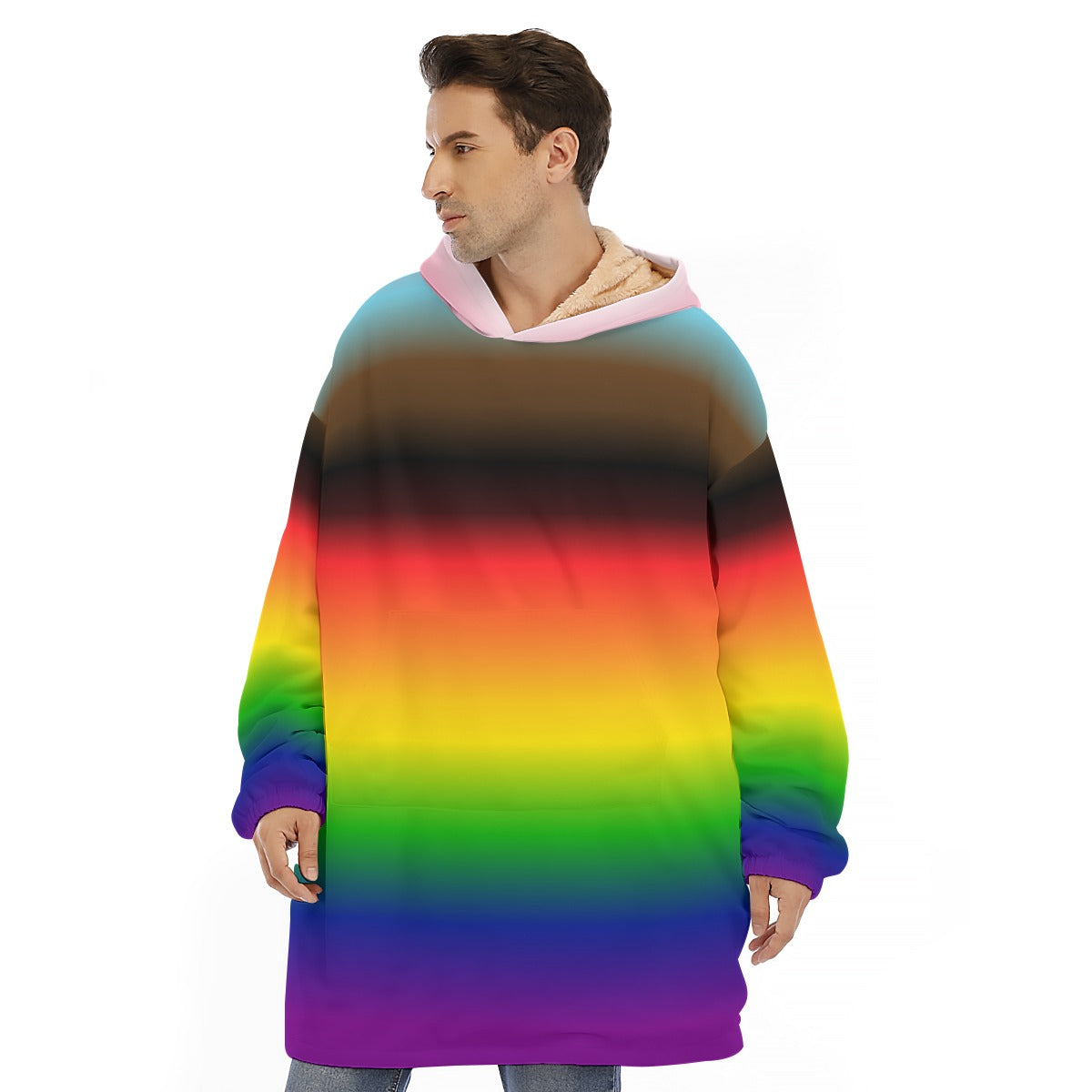 Gradient Unisex Sherpa Fleece Hoodie Blanket | Choose Your Colourway