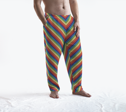 Muted Rainbow Candy Striped Lounge Pants