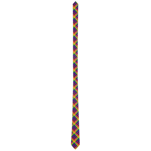 Rainbow/Aubergine Tartan Plaid Neck Tie