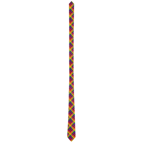 Rainbow/Japanese Maple Tartan Plaid Neck Tie