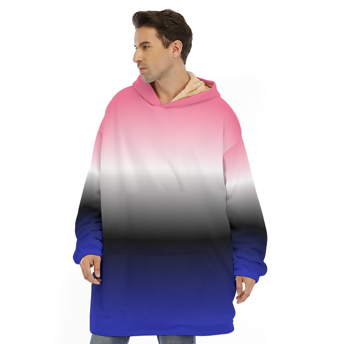 Gradient Unisex Sherpa Fleece Hoodie Blanket | Choose Your Colourway