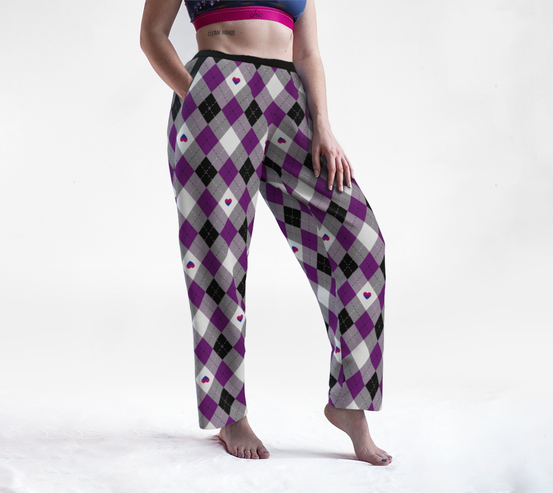 Asexual Biromantic Argyle Lounge Pants