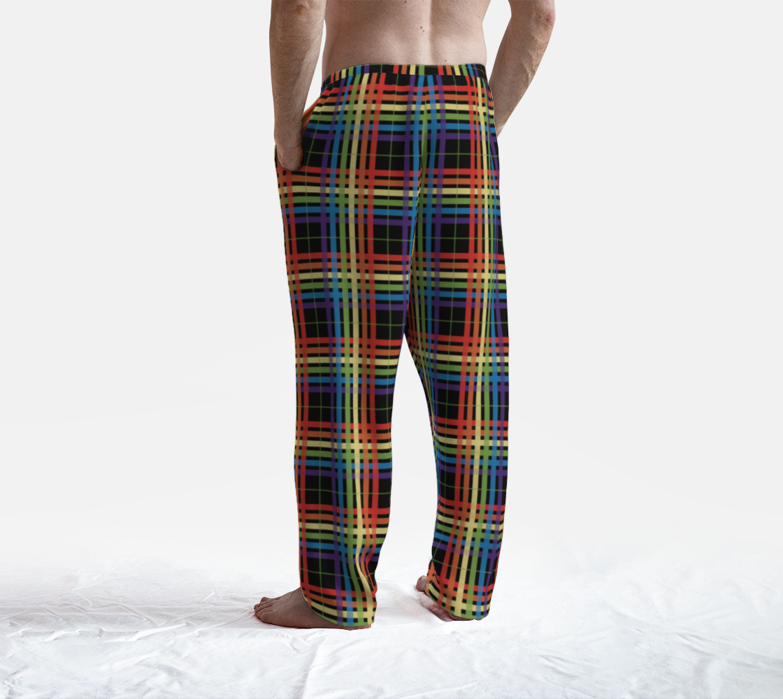 Muted Rainbow/Black Tartan Plaid Lounge Pants