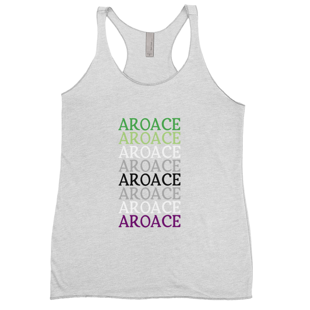 Funky Text Aro Ace Racerback Tank Tops | Next Level