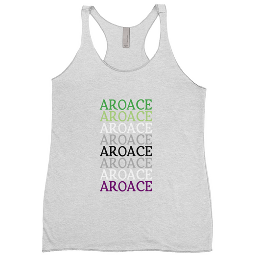 Funky Text Aro Ace Racerback Tank Tops | Next Level