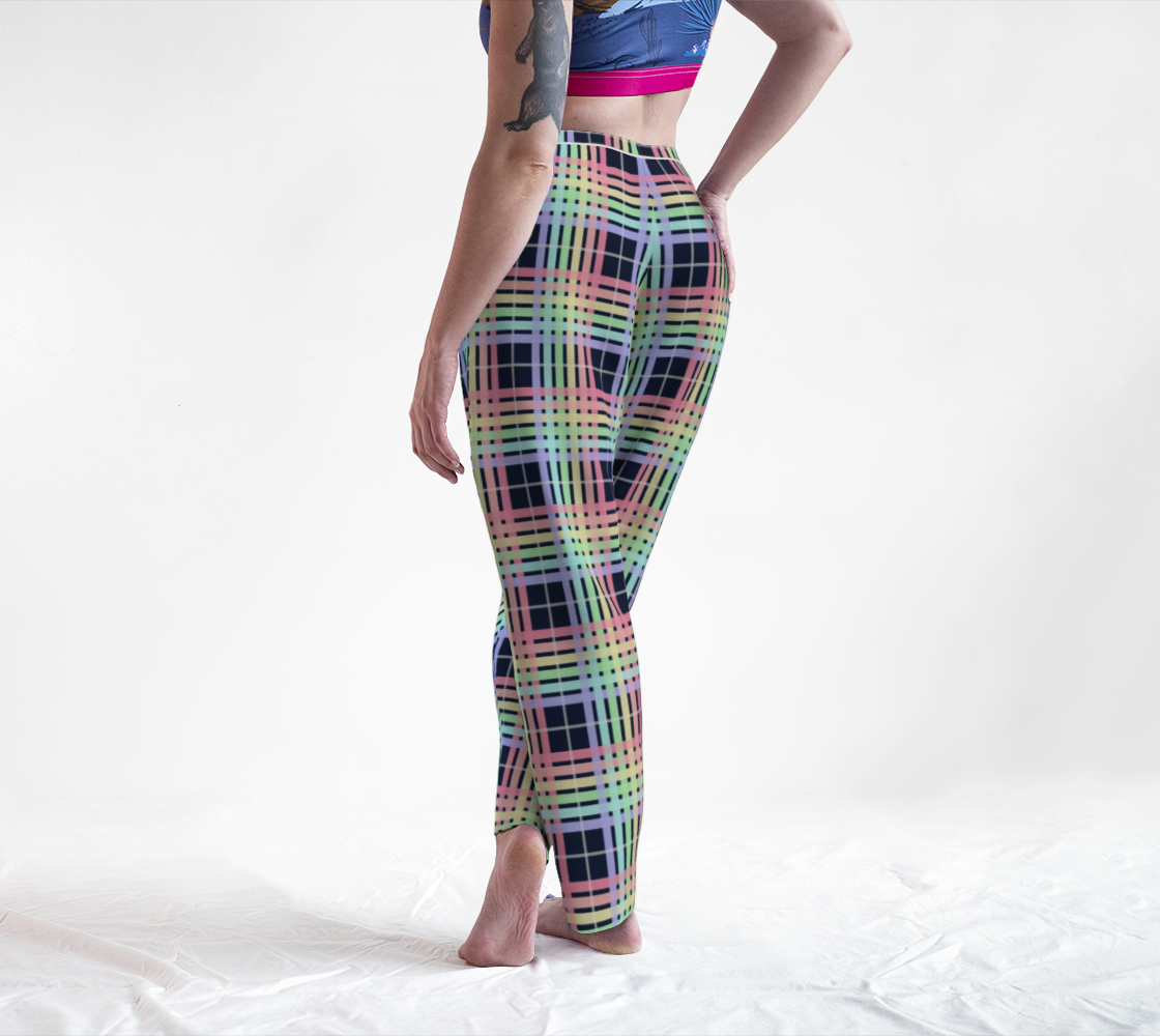 Pastel Rainbow/Navy Tartan Plaid Lounge Pants