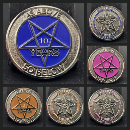 LEGACY Sober for Satan | Satanic Sobriety Chips | Soft Enamel and Black Metal