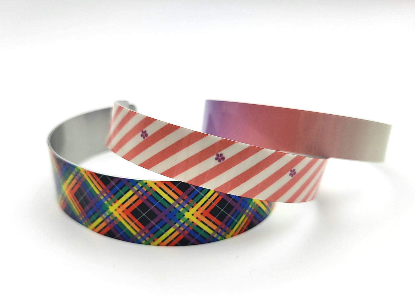 Pride Patterned Aluminum Wristbands | 2 Widths | Choose Your Pattern and Colourway