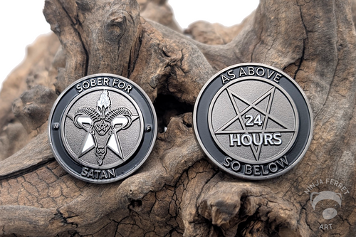 A Light in the Darkness - 24 Hours Sober for Satan Non-Theistic Recovery Tokens