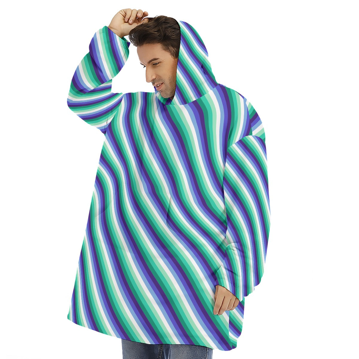 Pride Striped Unisex Sherpa Fleece Hoodie Blanket | Choose Your Colourway