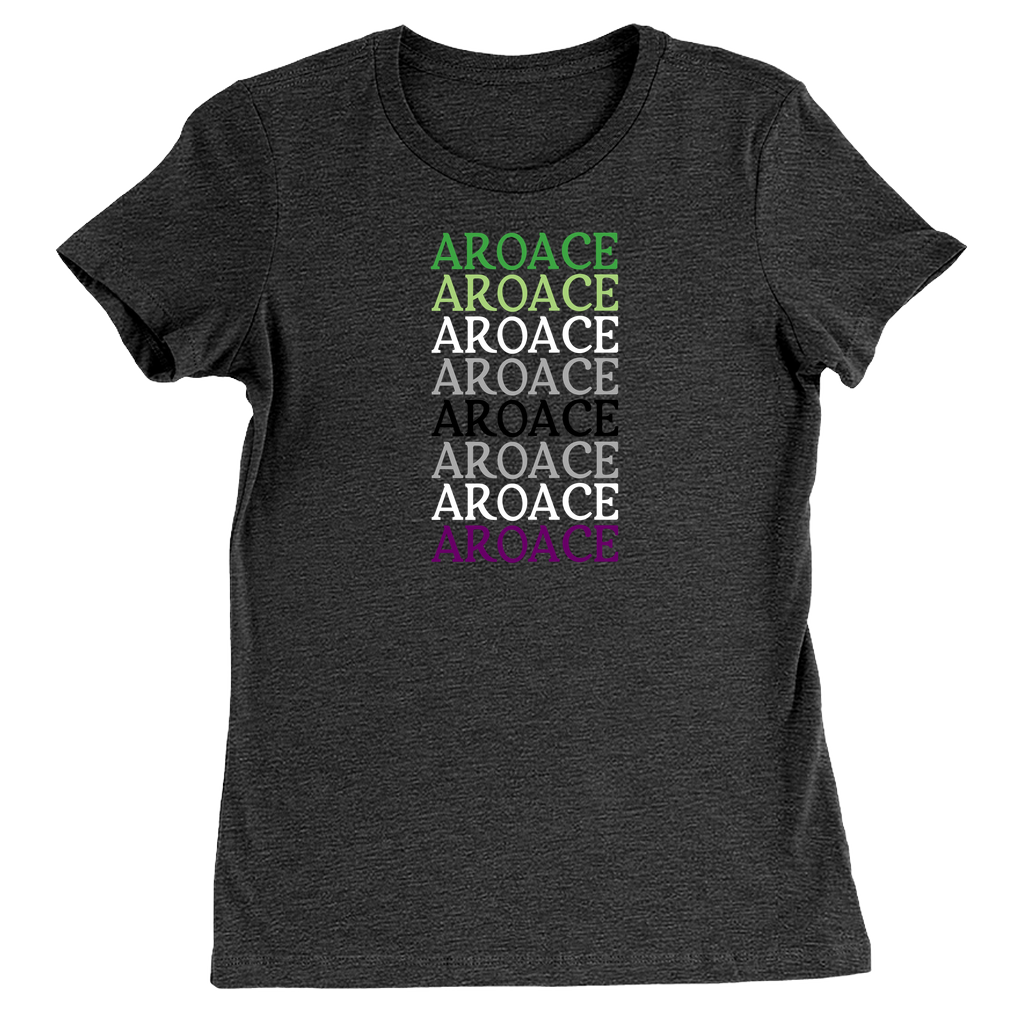 Funky Text Aro Ace Fitted T-Shirts | Bella and Canvas