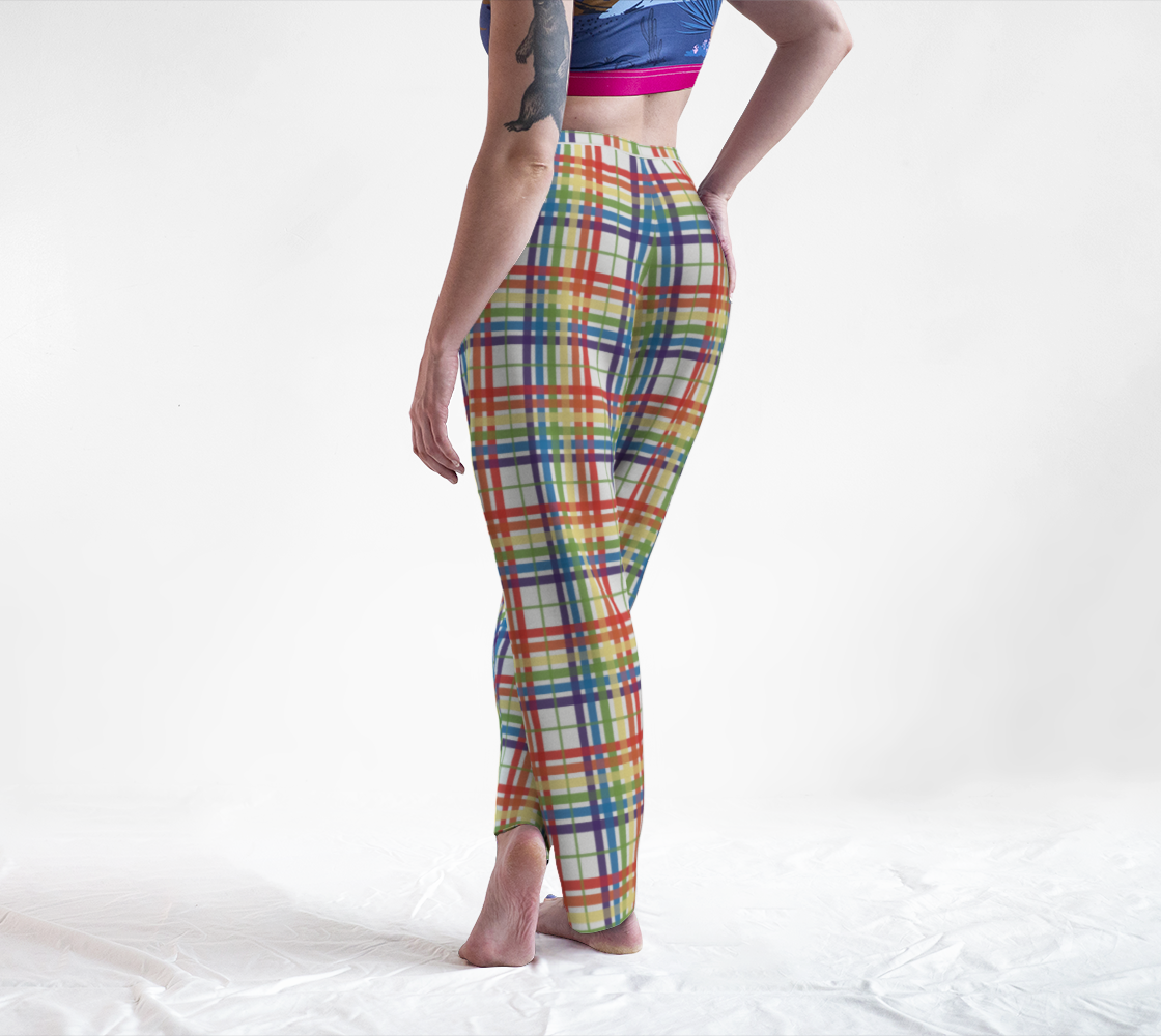 Muted Rainbow/White Tartan Plaid Lounge Pants