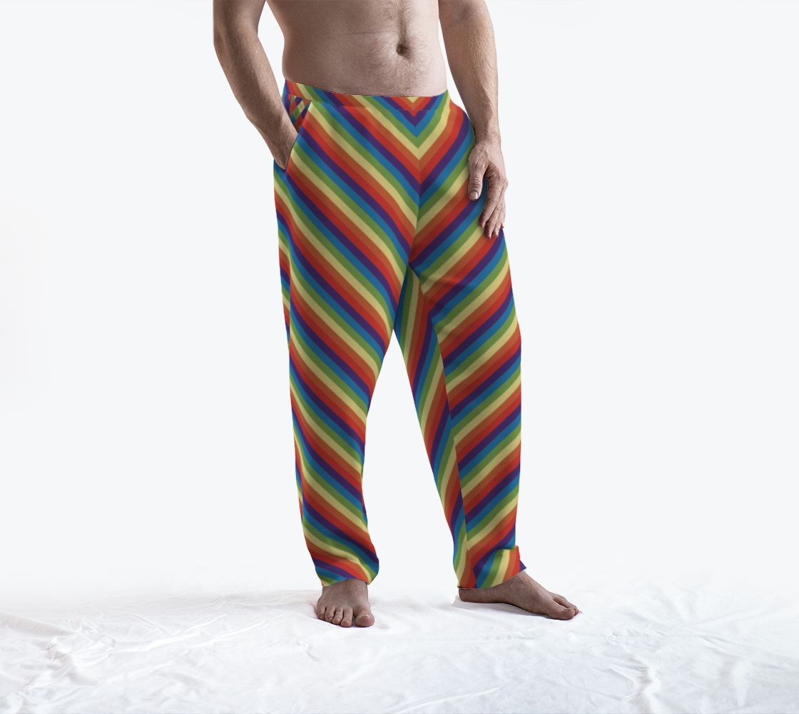 Muted Rainbow Striped Lounge Pants