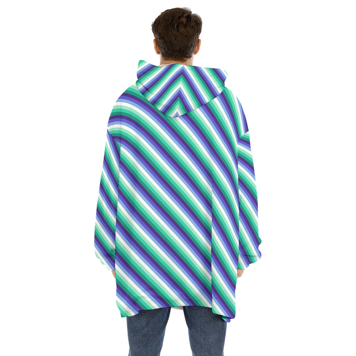 Pride Striped Unisex Sherpa Fleece Hoodie Blanket | Choose Your Colourway