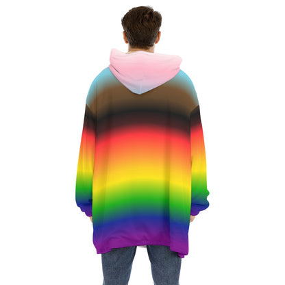 Gradient Unisex Sherpa Fleece Hoodie Blanket | Choose Your Colourway