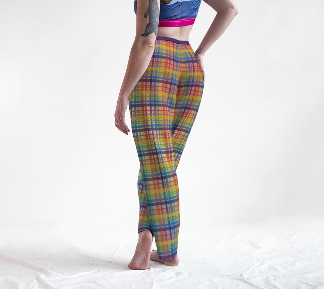 Muted Rainbow Plaid Gradient Lounge Pants