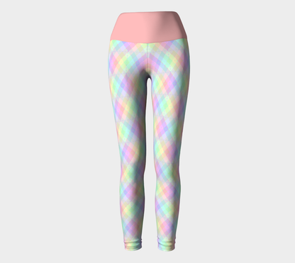 Pastel Rainbow Argyle Yoga Leggings