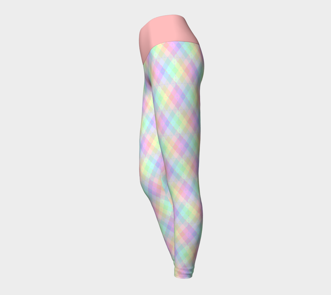 Pastel Rainbow Argyle Yoga Leggings