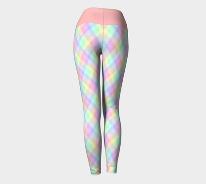 Pastel Rainbow Argyle Yoga Leggings